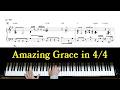 Amzing Grace in 4/4 - advanced jazz/soul piano arrangement with sheet music by Jacob Koller