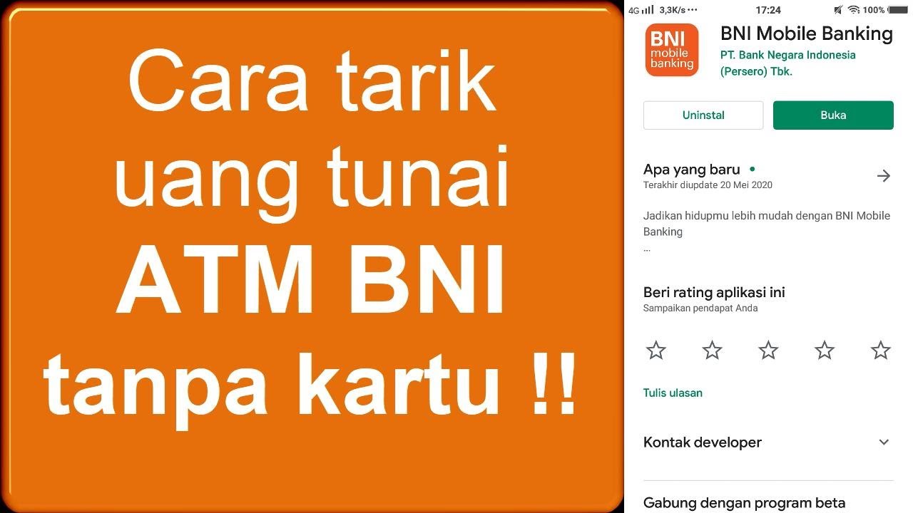 Cara tarik uang tunai di ATM BNI tanpa kartu || Canggih|| Anda Wajib