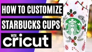 ✨ HOW TO MAKE DIY STARBUCKS CUPS WITH A CRICUT \& VINYL | PERSONALIZED STARBUCKS CUP WITH CRICUT