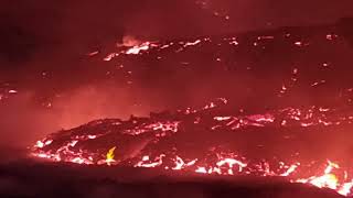 People in awe of lava in Meradalir Valley, Iceland, August 4, 2022