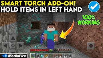 Hold A Torch In The Left Hand In Minecraft | Smart Torch Add-On! | Mcpe | In Hindi | 1.18