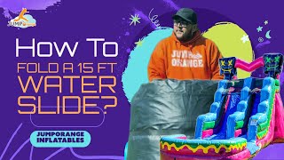 How to take down and roll a 15 ft tall inflatable water slide? (Step by Step)