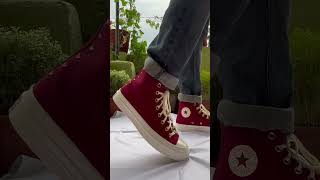 Trying On Converse Womens Chuck 70 High Valentine Love Red Maroon Dark Blood Or Back Alley Brick