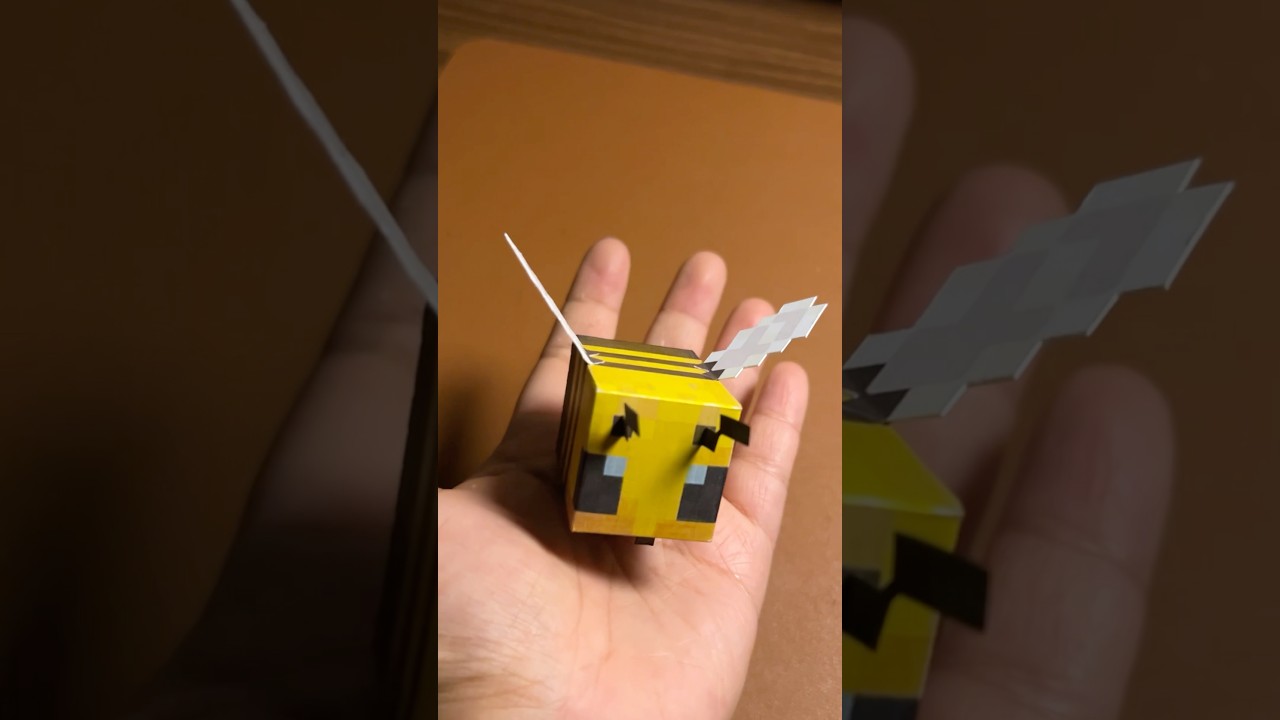I made this Minecraft bee paper toy! 