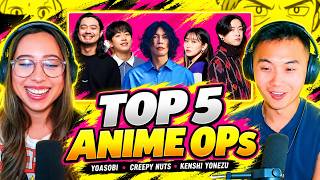 REACTING TO THE TOP 5 MOST VIEWED ANIME OPENINGS! ft. Creepy Nuts | YOASOBI | Kenshi Yonezu