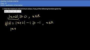 2. Find the maximum and minimum values, if any, of the following functions given by F(x)= mod x+2 -1