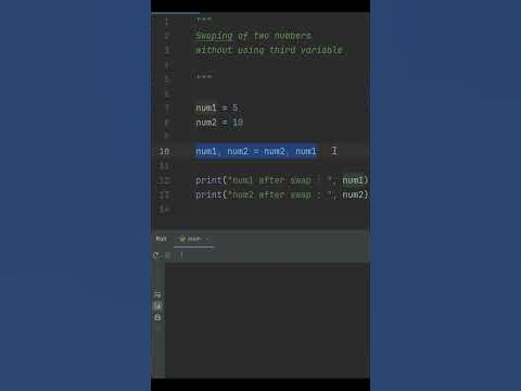 Python Tricks | Swapping of two numbers without using third variable in ...
