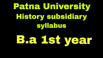 History subsidiary syllabus b.a part 1