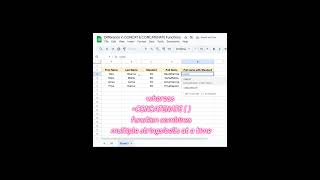 CONCAT vs CONCATENATE in Google Sheets | Google Sheets Tips in 60s #shorts  #spreadsheetmagic
