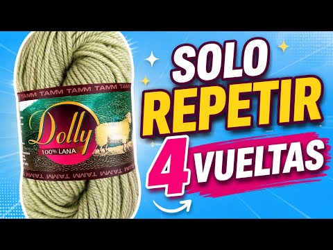 Muestra de Patrón a crochet repitiendo solo 2 vueltas