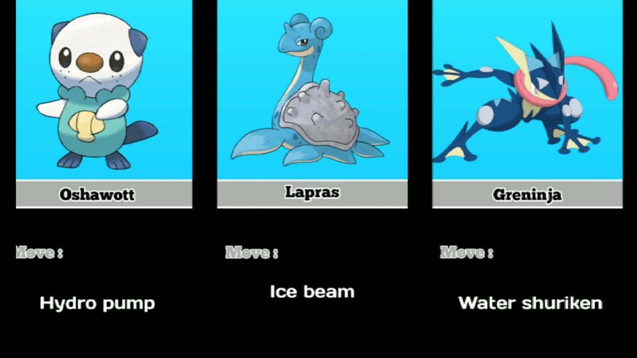 All Ash's water type Pokemon and their powerful moves YouTube