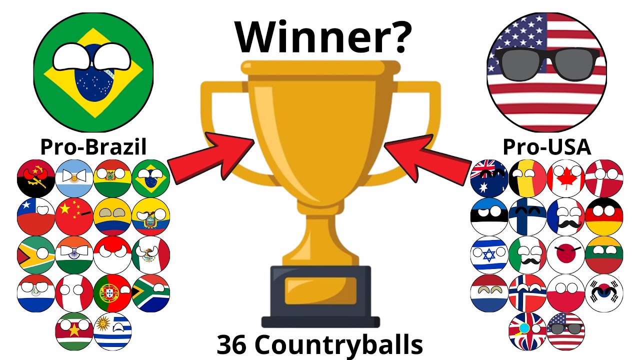 Will your country win?😯Pro-Brazil VS Pro-USA countryballs elimination marble race