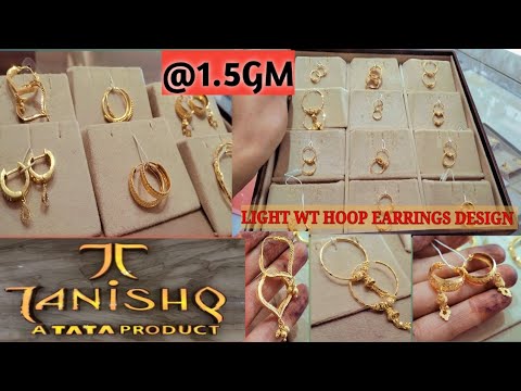 👀Start only 1GM!Light wt  gold hoop earrings design with price!SONE KI BALI KI DESIGN price ke sath!