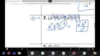 W6 2/12- TEAMS MTG 9 AM- Negative exponent rule NOTES & ASSIGNMENT