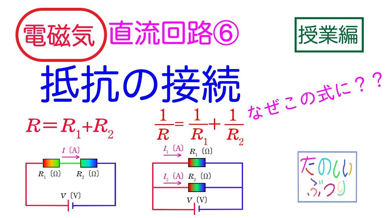 【合成抵抗】高校物理　電磁気　直流回路⑥　抵抗の接続　授業