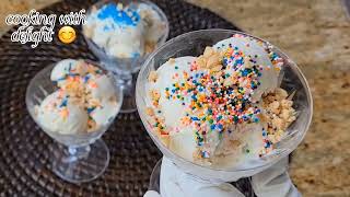 Vanilla Ice cream ? Recipe (Only 3 ingredients) Homemade Ice Cream @cookingwithdelightasmr