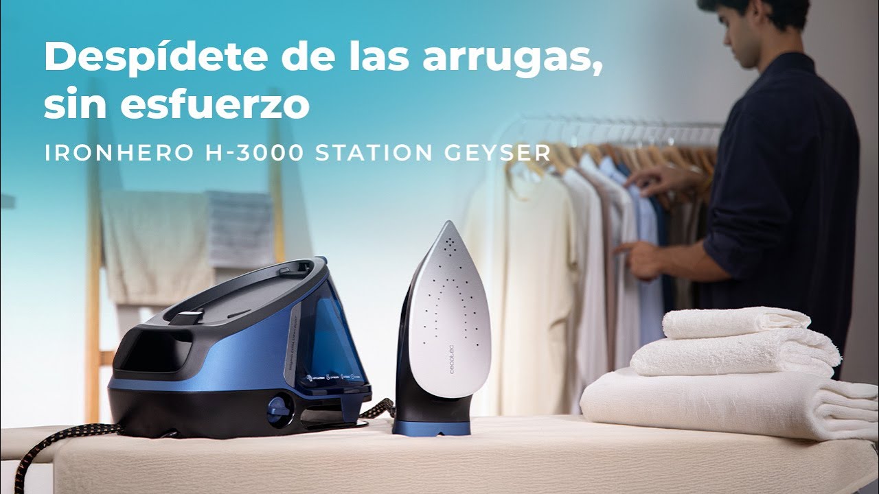 Centro de planchado IronHero H-3000 Station Geyser 3000W con suela cer&aacute;mica para deslizamiento suave