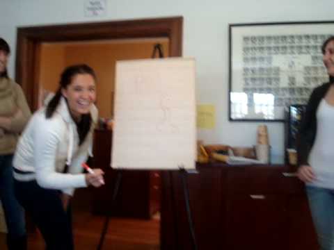 Meagan Olsen playing Pictionary for Student Ambassador Training 1/25/09