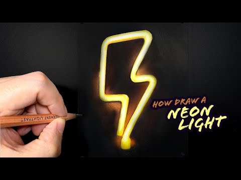 How To Draw A Neon Light | Art Tutorial