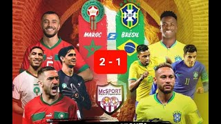 ملخص مباراة المنختب المغربي والبرازيل 2-1 فوز المغرب