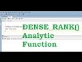DENSE_RANK Analytic Function in SQL with an Example