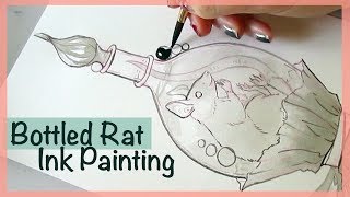 Bottled Rat Ink Painting Timelapse