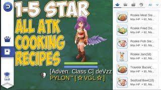 Cooking Recipes 1-5 Star | Food Buff Recipes |  Ragnarok Mobile Eternal Love