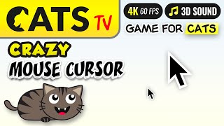 CAT TV  crazy Mouse cursor for cats to watch  4K  60FPS  (3 HOURS)