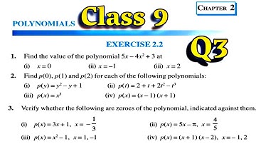 Ex 2.2 Q3 Polynomials Class 9th   NCERT | Chapter 2| CBSE | Rajmith Study