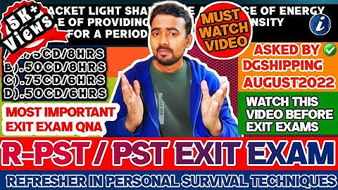Refresher PST & PST Exit Exam Questions With Explanation | Refresher in Personal Survival Techniques