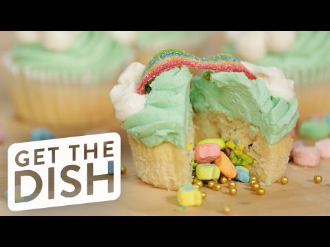 Surprise-Inside Lucky Charms Cupcakes | Get the Dish