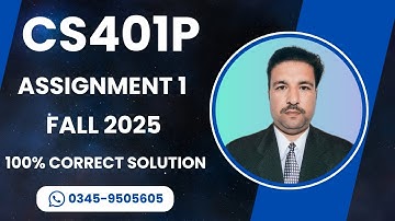 cs401p Assignment 1 Solution Fall 2025 | cs401p assignment 1 fall 2025
