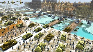 German Army City UNDER SIEGE vs 3,000 Russian TANKS!  Men of War: WW2 Mod