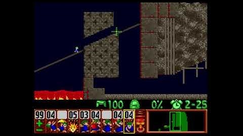 SNES Lemmings Mayhem level 8