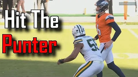 Player flagged after this hit on the punter | Denver Broncos Vs Green Bay Packers