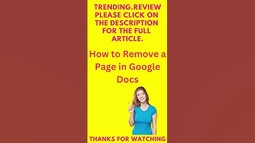How to Remove a Page in Google Docs #shorts