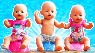 Baby Annabell doll & Maya go to the summer camp. Funny adventures for kids. Family videos for kids.