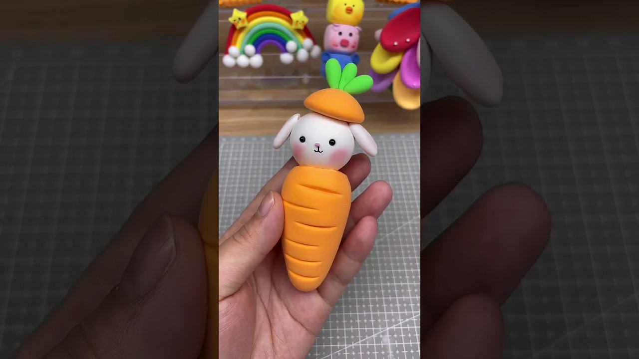 Carrot Rabbit Clay Craft 