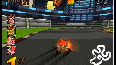 Crash Team Racing (ePSXe) - Slide Coliseum (Fast Route)