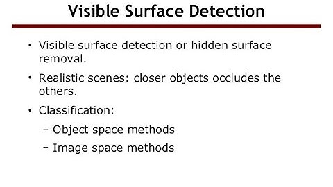 VISIBLE SURFACE DETECTION