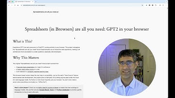 Getting started with GPT2 and Spreadsheets-are-all-you-need in the browser
