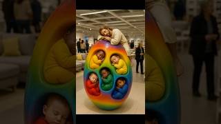 ✨ Jesus Blessings! 🌈👶🐶 Babies Run from Rainbow Egg Shelf to Bed with Border Collie 😇💤
