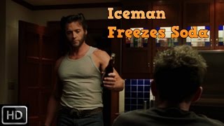 X2: X Men United - Iceman freezes up Wolverine's soda (Funny Scene) [1080p] [English]