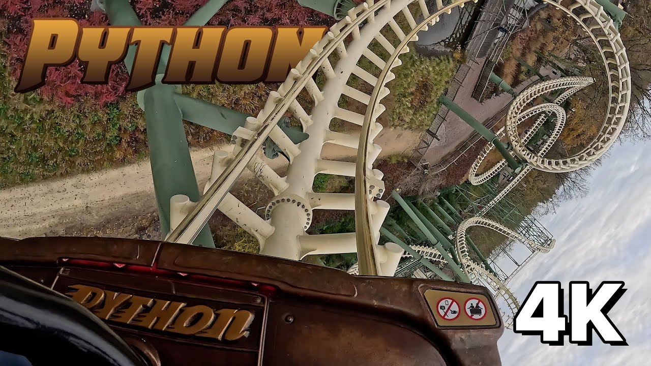 POV: Python (Front Row) at Winter Efteling 2025 4K 30FPS | Arrow Dynamics & Vekoma | Corkscrew