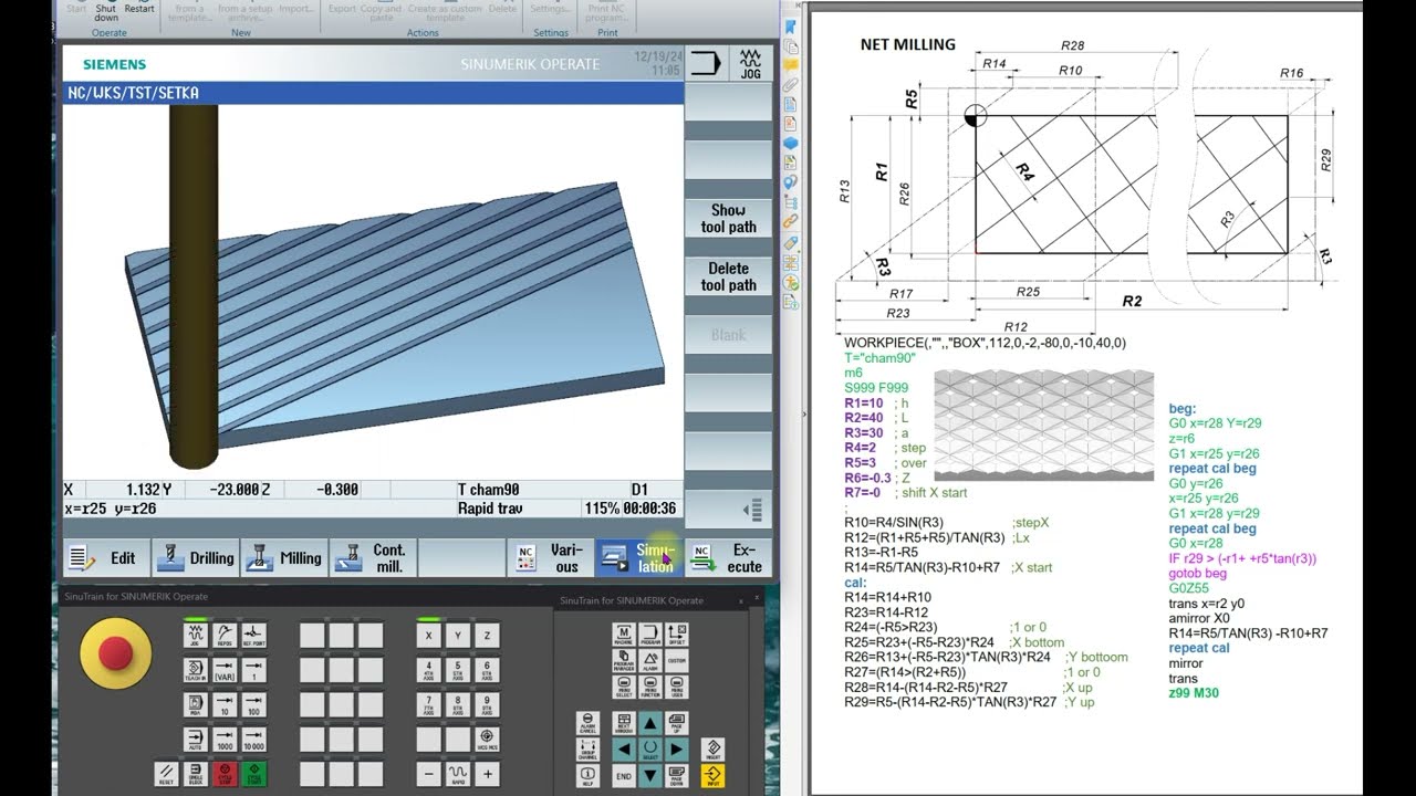 119 Sinumerik. Macro. Net milling. CNC practicum.