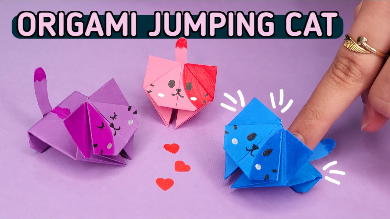 Origami jumping cat tutorial How to make Origami Cat Origami cat