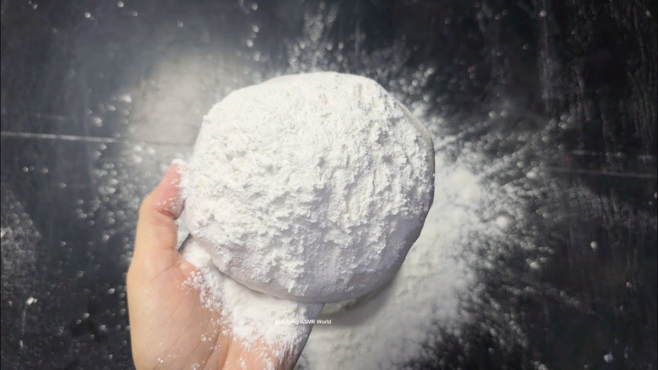 Gym Chalk ASMR Chalk Crushing topped with Cornstarch #gymchalkasmr # ...