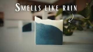 Making homemade natural soap that smells like rain