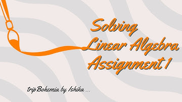 Solution of Homework Assignment 1 | Linear Algebra | MSc, DU, ISI, BHU, IIT JAM, BSc(H), CSIR NET |