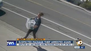 Suspected package thief arrested again